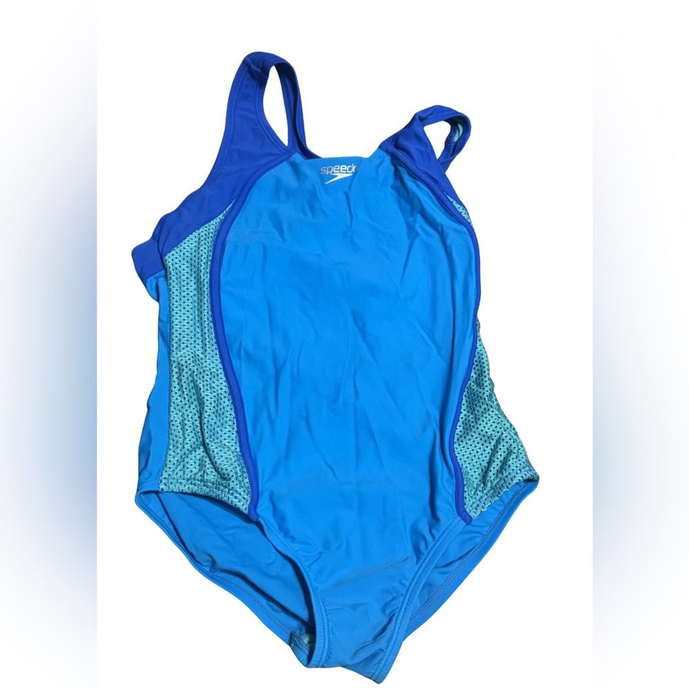 Speedo Girls Blue One Piece Swimsuit Size 12 Athletic